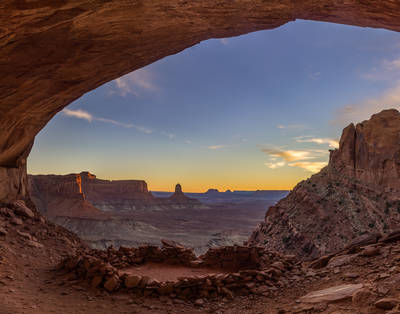 Sunset at False Kiva, Canyonlands National Park.