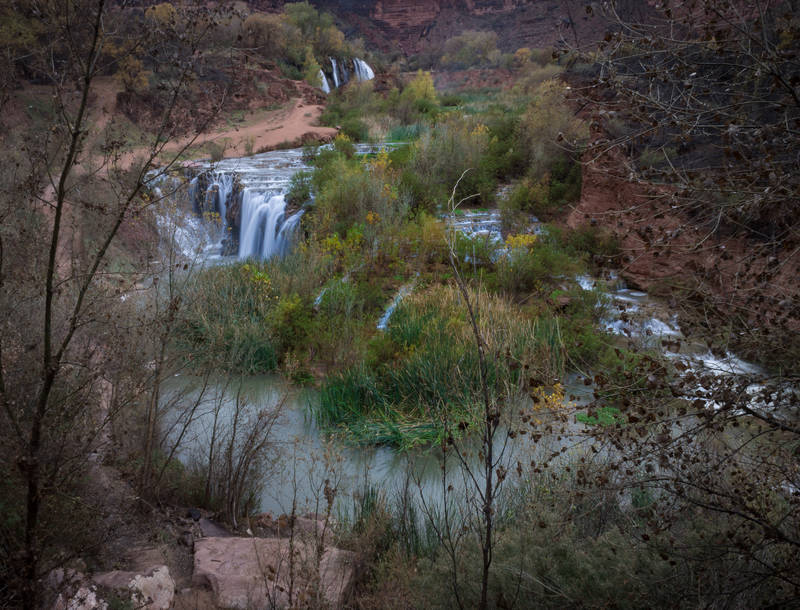Photo of Navajo Falls in the Havasu Canyon.