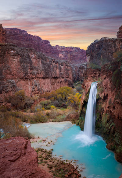 Sunrise at Havasu Falls.