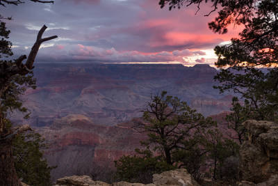 Photo of sunrise in the Grand Canyon.
