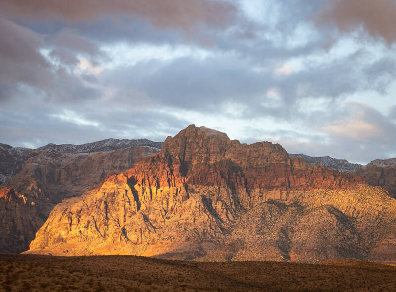 Photo of the Red Rock Canyon at sunrise. We camped here on the way to and back from Utah.