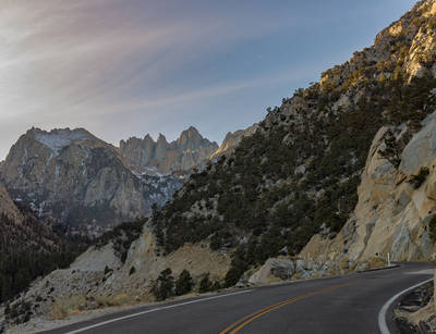 Photo of peaks in the Eastern Sierra mountains in California.