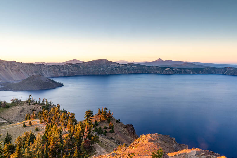 Photo of Crater Lake National Park. Summer.