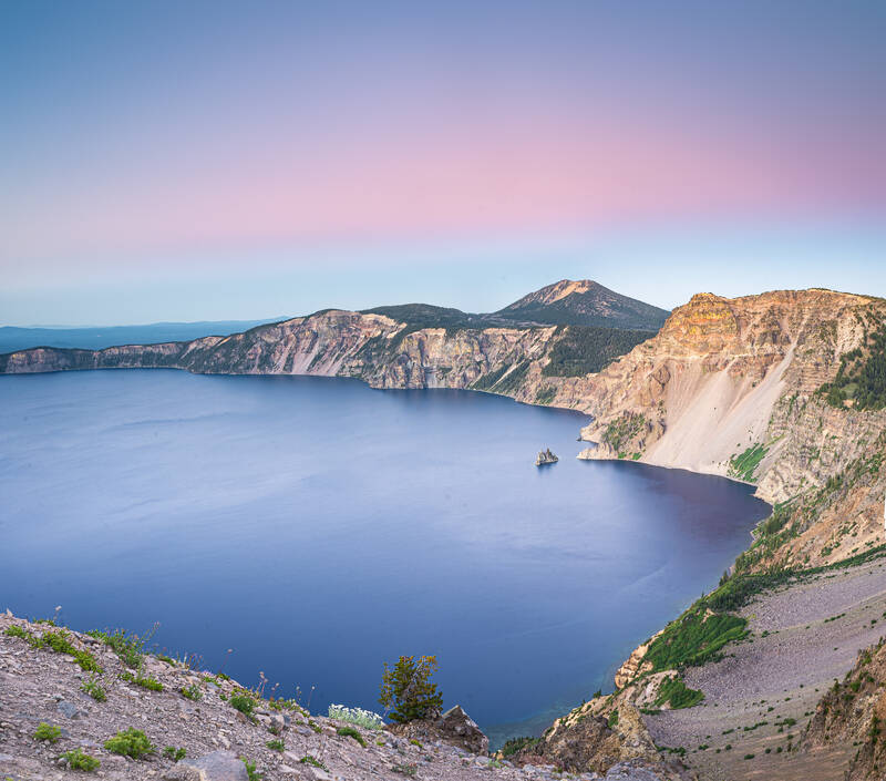 Photo of Crater Lake National Park. Summer.