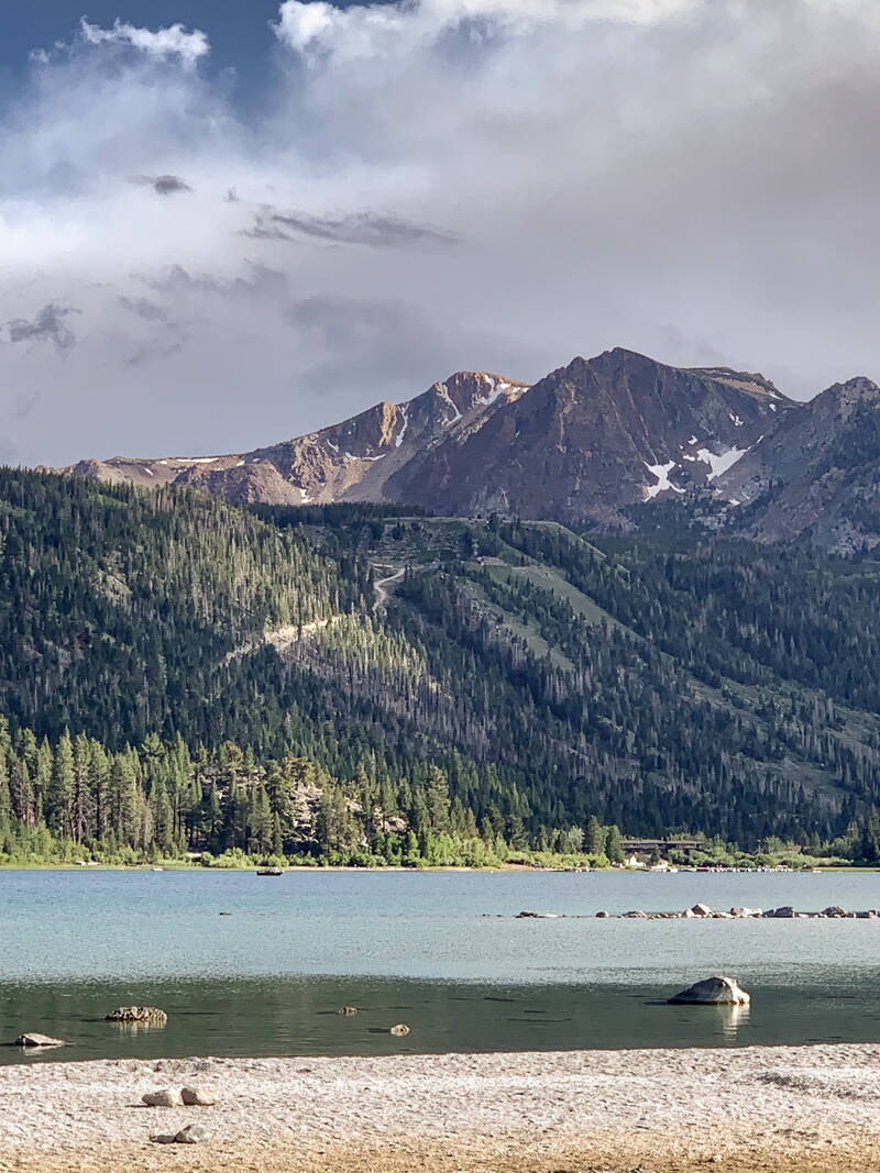 Photo of a lake in June Lake loop area. Summer.