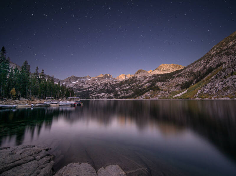 Photo of South Lake near Bishop, CA. Before sunrise. Fall.
