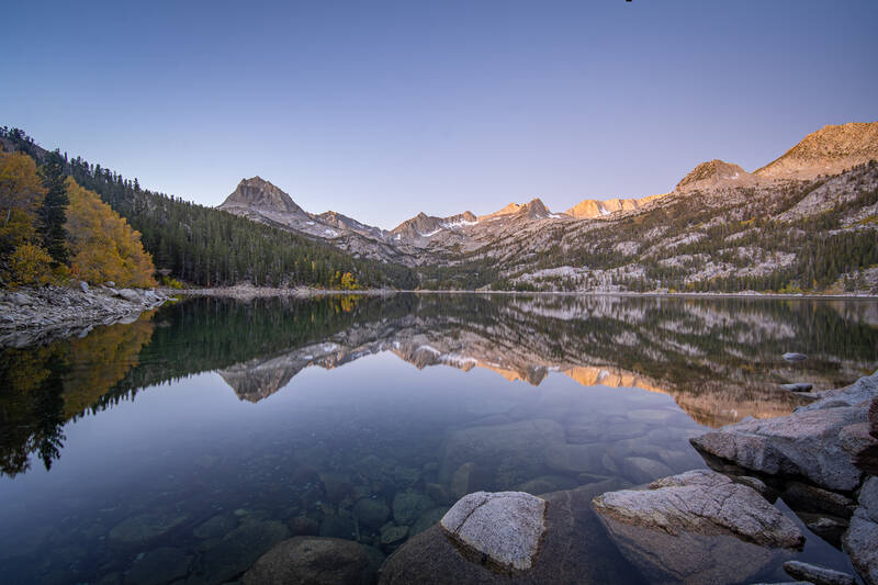 Photo of South Lake near Bishop, CA. Before sunrise. Fall.