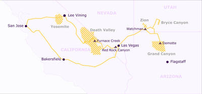 Map of northern California and southern Oregon.
