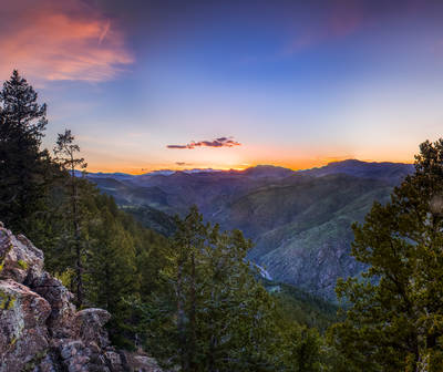 Photo of the sunset at Great Sand Dunes National Park.