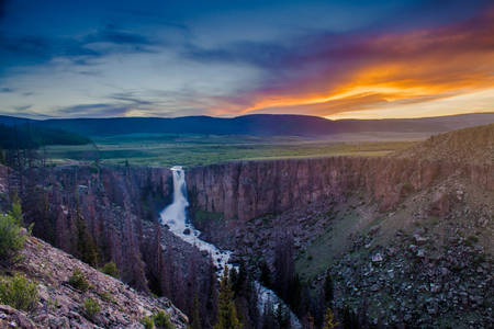 Photo of the North Clear Creek Falls in southern Colorado.