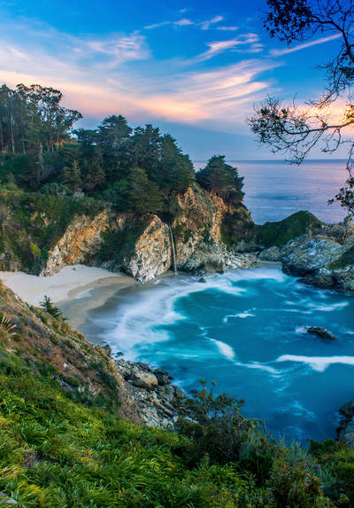 Photograph of the McWay Falls in Julia Pfeiffer Burns State Park, CA.