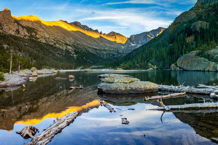 Photo of the Mills Lake in the Rocky Mountain National Park