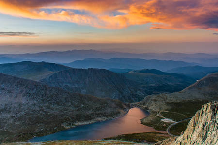 Photo of the Rocky Mountains from Mount Evans.