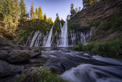 Burney Falls just north of Lassen.