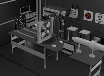 Photo of a typical high energy X-ray diffraction setup.