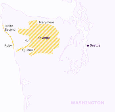 A map of Olympic National Park.