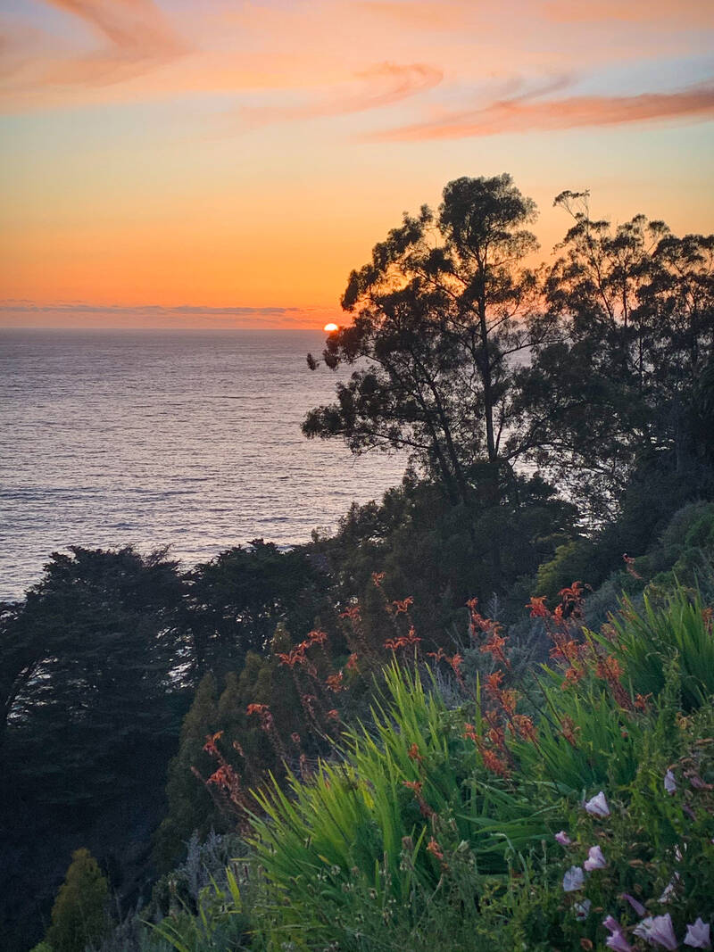 Photo of sunset in Big Sur.