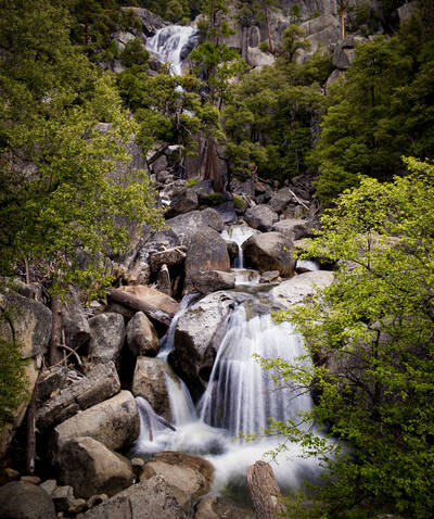Photo of a cascade in Yosemite. Spring.