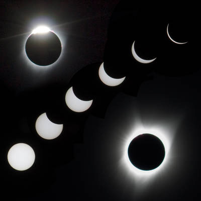 Phases of the total solar eclipse in August 2017. Shot in Wyoming.