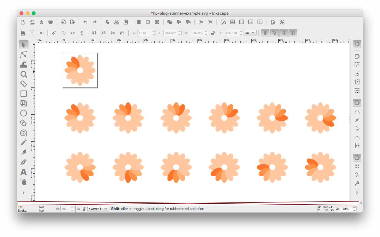 Vector sketch for preloader in Inkscape